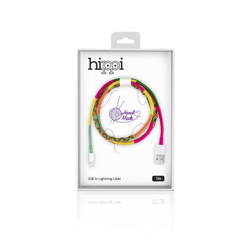 Hippi Kite iPhone Tüm Serilerle Uyumlu Yüksek Hızlı El Emeği Örgülü 1 Metre Şarj ve Data Kablosu