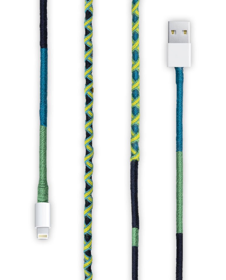 Hippi Lemon iPhone Tüm Serilerle Uyumlu Yüksek Hızlı El Emeği Örgülü 1 Metre Şarj ve Data Kablosu