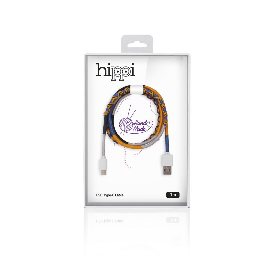 Hippi Hope Type -C  El Örgüsü Kablo Koruyuculu 1 Metre 3.0A Yüksek Hızlı Şarj ve Data Kablosu