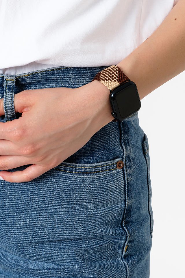 Hippi Matchless Silver 38-40-41 mm Apple Watch Braided Band