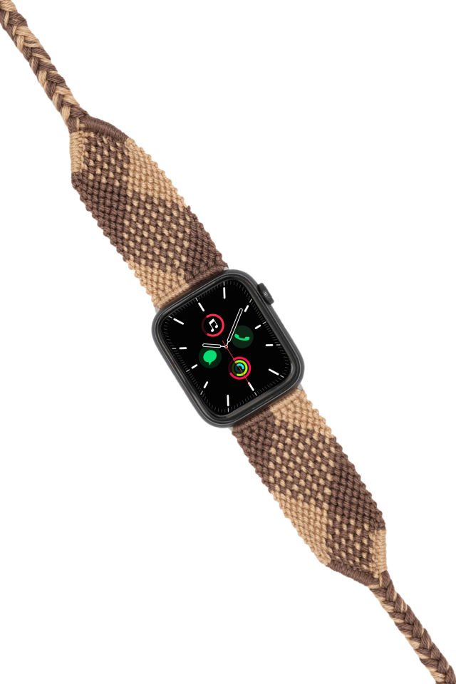 Hippi Matchless Silver 42-44-45-49 mm Apple Watch Braided Band
