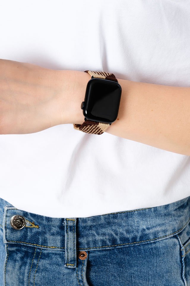 Hippi Matchless Silver 42-44-45-49 mm Apple Watch Braided Band