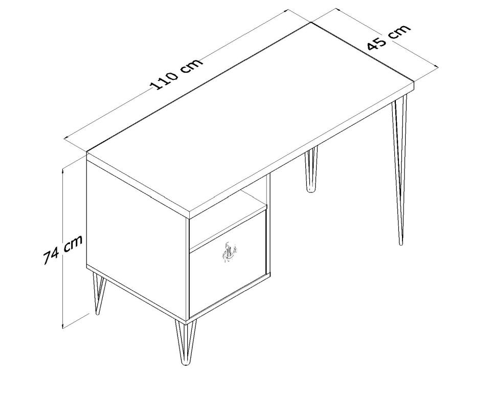 Arya Metal Ayaklı Çalışma Masası-Beyaz