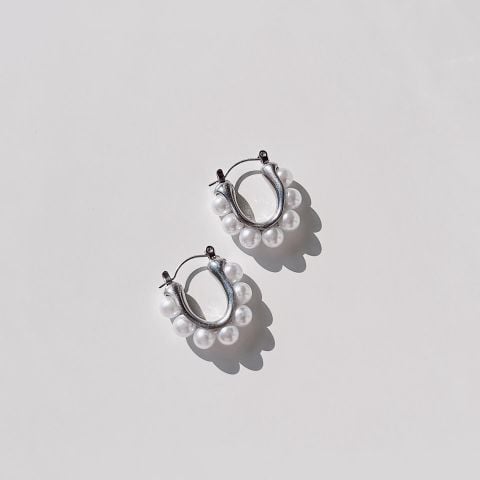 Pern Grey Steel Earring | Çelik Küpe