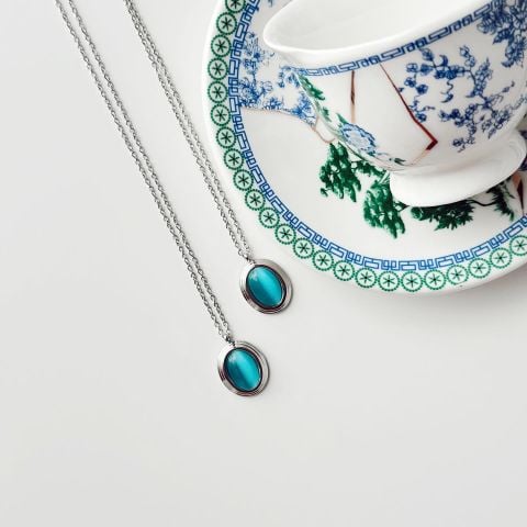 Blueis Grey Steel Necklace | Çelik Kolye