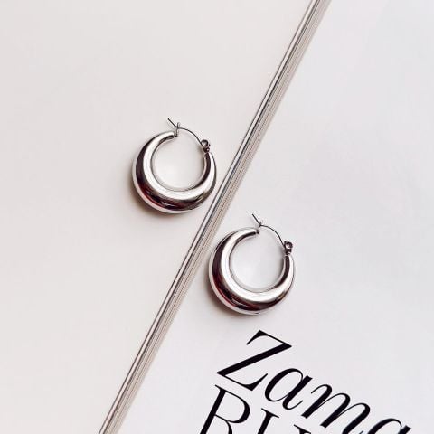 Paris Grey Steel Earring