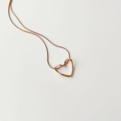 Love Heart Steel Necklace | Çelik Kolye