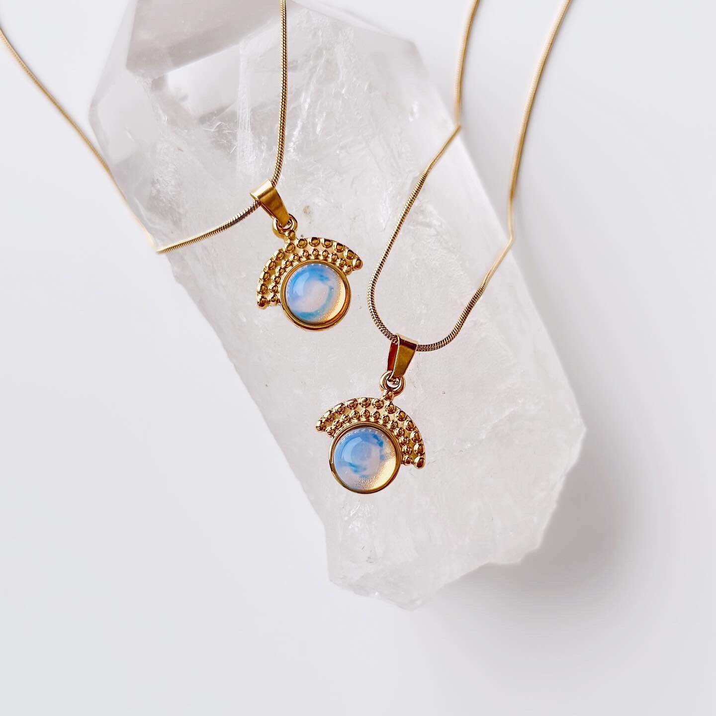 Opal Wind Steel Necklace