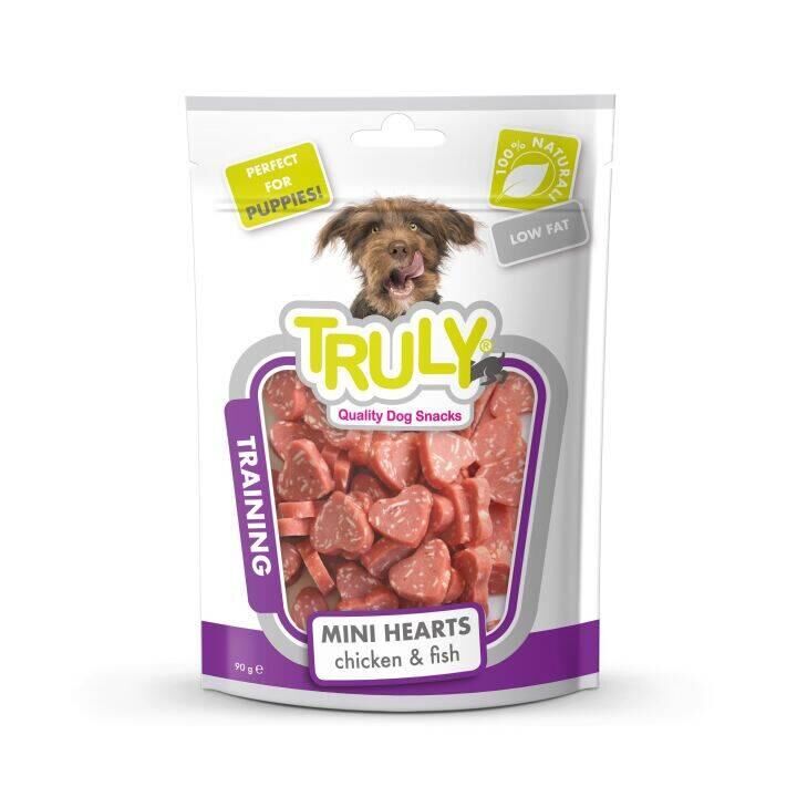 Truly Yumuşak Köpek Ödülü Kalp Ş.Tavuk-Mezgit 90Gr