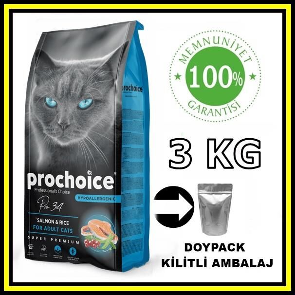 Pro choice Pro34 somonlu yetişkin kedi 3 kg açık mama