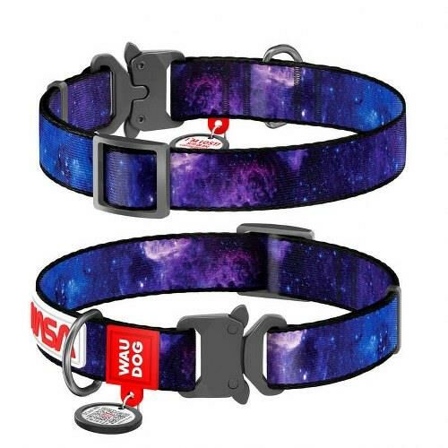 Waudog Collar QR Pasaportlu Köpek Boyun Tasması, NASA21 Desenli, XS, W 15 mm, L 23-35 cm