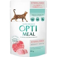 Optimeal Dana-Hindi Soslu Tahılsız Yaş Kısır Kedi Maması 85 Gr