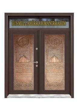 MONO ÇELİK KAPI  MN-7001 Camii Kapısı , Yağmur'a ve Güneşe Dayanıklı Bakır Kapı