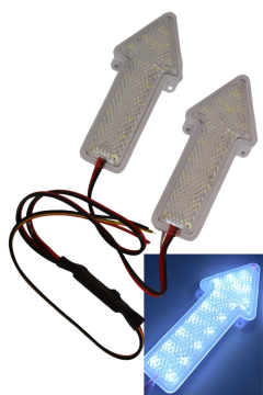 12 Volt 6.4 Watt Ok Şeklinde Led Flaşör Ok Yönlü Çakar Modül Led Beyaz Devreli 2 Adet Set
