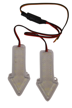 12 Volt 6.4 Watt Ok Şeklinde Led Flaşör Ok Yönlü Çakar Modül Led Beyaz Devreli 2 Adet Set