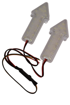 12 Volt 6.4 Watt Ok Şeklinde Led Flaşör Ok Yönlü Çakar Modül Led Beyaz Devreli 2 Adet Set