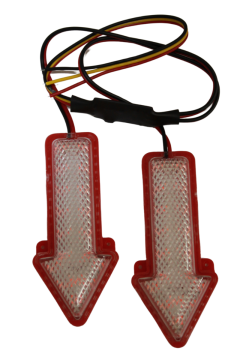 12 Volt 6.4 Watt Ok Şeklinde Led Flaşör Ok Yönlü Çakar Modül Led Kırmızı Devreli 2 Adet Set