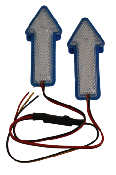 12 Volt 6.4 Watt Ok Şeklinde Led Flaşör Ok Yönlü Çakar Modül Led Mavi Devreli 2 Adet Set
