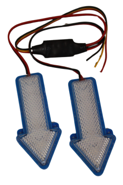 12 Volt 6.4 Watt Ok Şeklinde Led Flaşör Ok Yönlü Çakar Modül Led Mavi Devreli 2 Adet Set