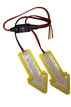 12 Volt 6.4 Watt Ok Şeklinde Led Flaşör Ok Yönlü Çakar Modül Led Sarı (Amber) Devreli 2 Adet Set