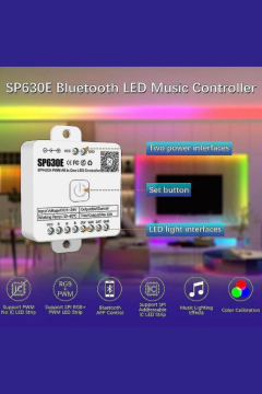 SP630E Bluetooth Müzik Pixel Şerit Led Denetleyici 5 Kanal RGBW+WW Led Kontrol Cihazı+Kumandası 5-24V