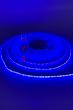 12 Volt 3MM 400 Ledli İnce Esnek Cob Şerit Led Mavi IP20 5 Metre