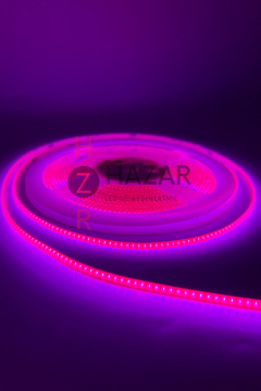 12 Volt 3MM 400 Ledli İnce Esnek Cob Şerit Led Pembe IP20 5 Metre