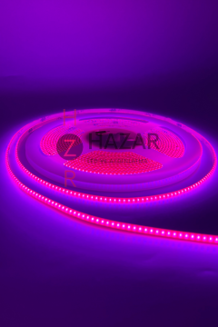 12 Volt 3MM 400 Ledli İnce Esnek Cob Şerit Led Pembe IP20 5 Metre
