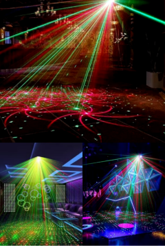 Mini Lazer Sahne Işığı Müziğe Sese Duyarlı Uzaktan Kumandalı RGB Disko Lazer Projektör Led Işık