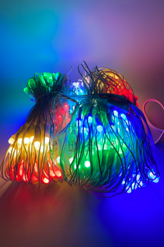Ağ Led Işık 3x3 File Ağ Perde Led Işık RGB Animasyonlu Eklemeli Örümcek Ağı Işığı Yılbaşı Süsü
