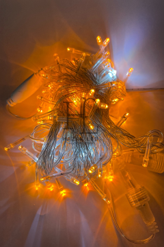 10 Metre Sarı (Amber) Beyaz Flaşlı İp Led Eklenebilir IP20 İç Mekan Dekoratif Led Işık Yılbaşı Süsü