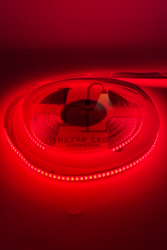 12V 8MM 320 Ledli Esnek Cob Şerit Led Kırmızı IP20 5 Metre