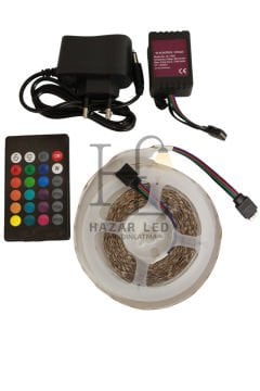 12 Volt 5 Metre 3528 Tek Çipli RGB İç Mekan IP20 Şerit Led Set