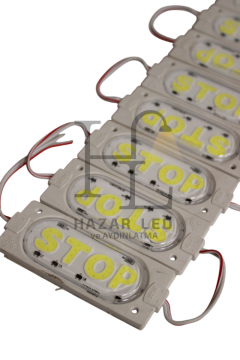 12 Volt 6 Watt Beyaz Stop Yazılı Animasyonlu Çakar Modül Led (5 Adet)