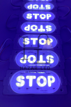 12 Volt 6 Watt Beyaz Stop Yazılı Animasyonlu Çakar Modül Led (5 Adet)