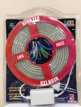 220 Volt 5 Metre RGB Çift Taraflı Animasyonlu Neon Led