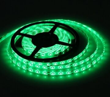 12 Volt 3 Çipli Yeşil Şerit Led İç Mekan IP20 M/60 Led 5 Metre
