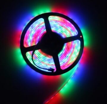 12 Volt 3 Çipli 5050 Dış Mekan IP65 RGB Şerit Led M/60 Led 5 Metre