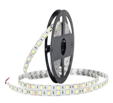 12 Volt 3 Çipli 5050 Dış Mekan IP65 Beyaz Şerit Led M/60 Led 5 Metre