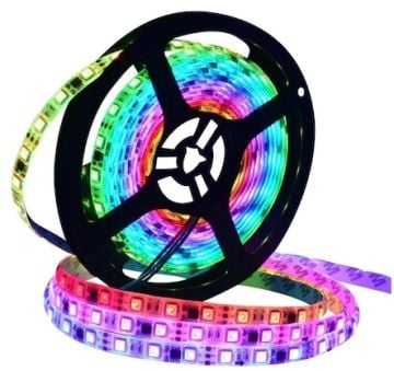 12 Volt WS2811 ARGB Adreslenebilir Pixel Şerit Led IP20 Metrede 60 Led (1 Metre)