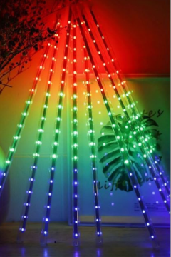 8 Tüp RGB Meteor Led Işık Yağmur Işıkları Eklenebilir IP65 Dış Mekan Dekoratif Yılbaşı Süsü