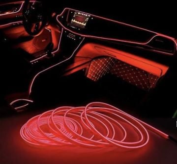 Araç İçi Neon Şerit Led 3 Metre Kırmızı (Torpido Ledi)