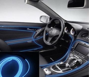 Araç İçi Neon Şerit Led 3 Metre Mavi (Torpido Ledi)