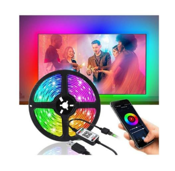 Tv Arkası 3 Metre Bluetoothlu RGB USB Girişli Şerit Led Aydınlatma 5V