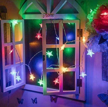 Dekoratif Yıldızlı İp Led Işık 5 Metre 220 Volt Yıldızlı Yılbaşı Süsü RGB