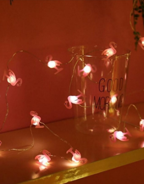 Dekoratif Ahşap Flamingo Led Işık 2 Metre Pilli Led Işık Aydınlatma Gün Işığı