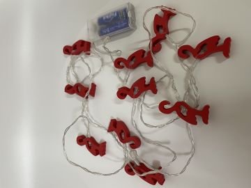 Dekoratif Ahşap Flamingo Led Işık 2 Metre Pilli Led Işık Aydınlatma Gün Işığı