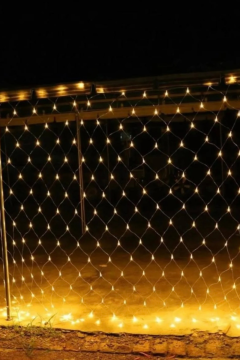 Ağ Led Işık 3x3 File Ağ Perde Led Işık Gün Işığı Eklemeli 240 Ledli Örümcek Ağı Işığı Yılbaşı Süsü