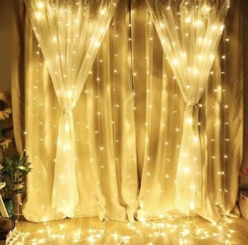 2X2 Pilli Perde Led Animasyonlu Yılbaşı Süsü Gün Işığı