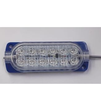 12 Volt 12 Ledli 2.4 W Düz Flashsız Modül Mavi (10 Adet)